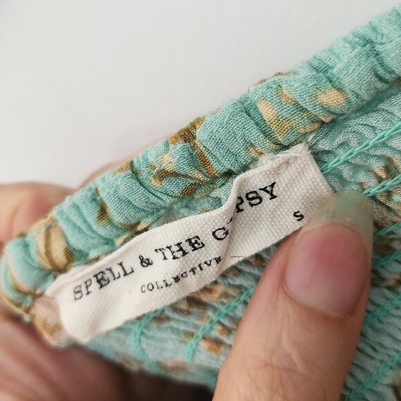 Spell Gypsy  Maisie Vintage Turquoise Top High low Skirt Set Size Small b101E - Picture 11 of 12